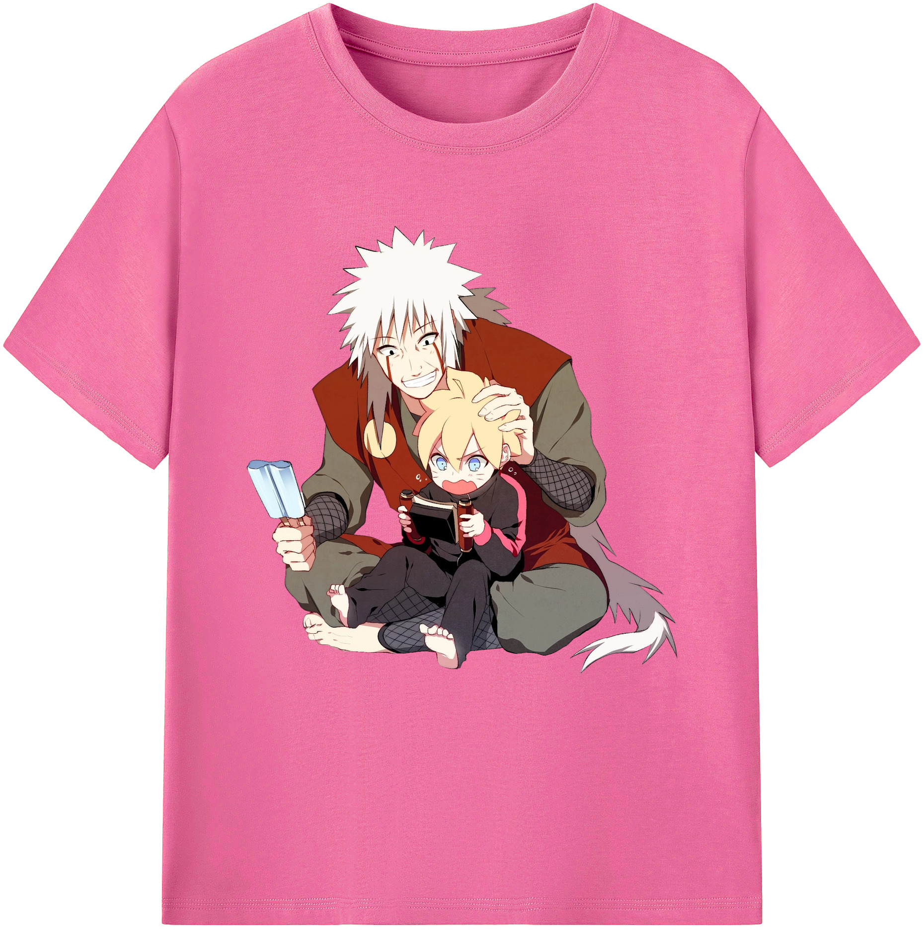 （画像用） NARUTO -ナルト- 自来也（じらいや） Jiraiya レディースカジュアルプリントTシャツ（綿100％）